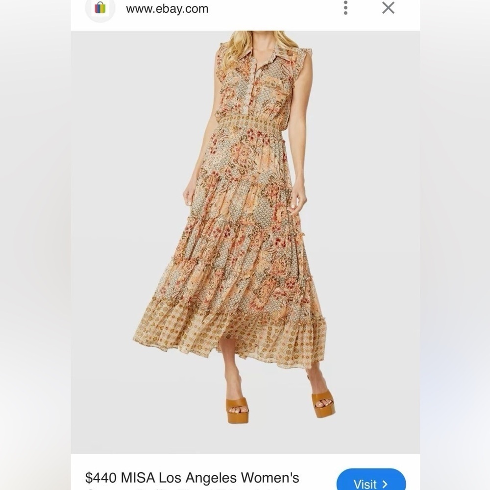 Misa Los Angeles Women’s Trina Ruffle Trim Maxi Medium